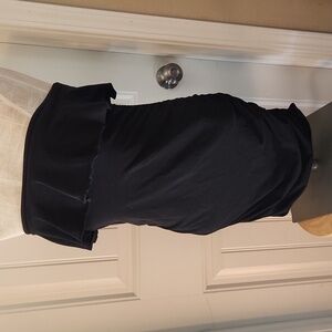 Super sexy strapless ruched ruffled bra top little black dress